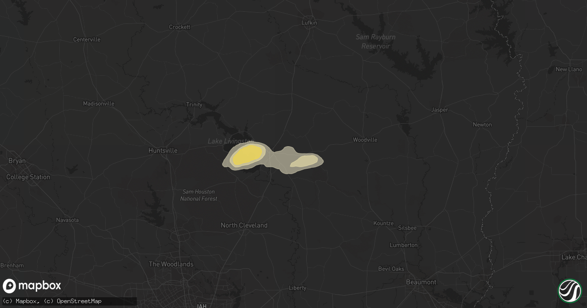 Hail map in Livingston, TX on May 5, 2022