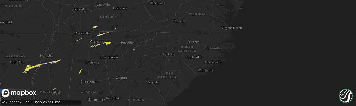 Hail map in North Carolina on May 5, 2022