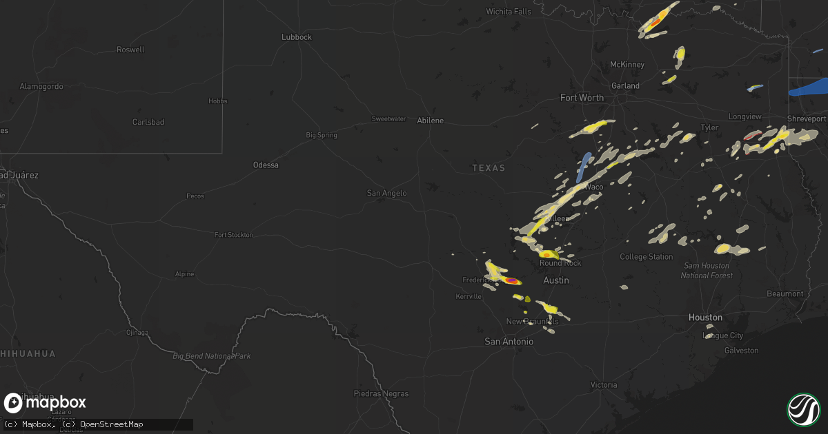 Hail map in Texas on May 5, 2022