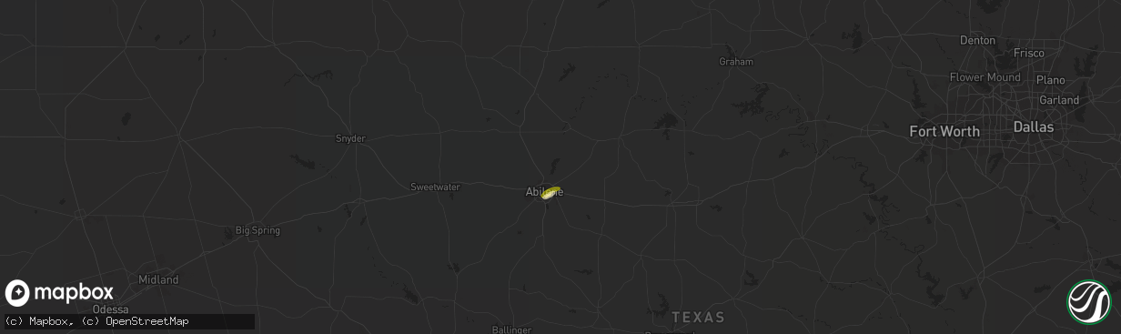 Hail map in Abilene, TX on May 5, 2023