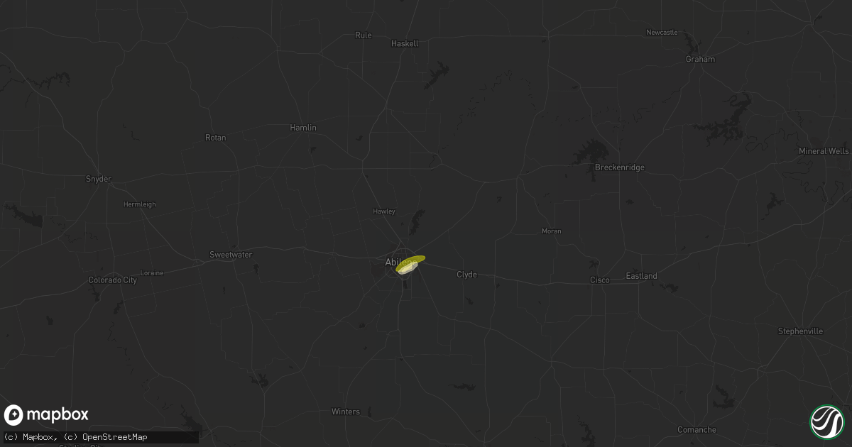 Hail map in Abilene, TX on May 5, 2023