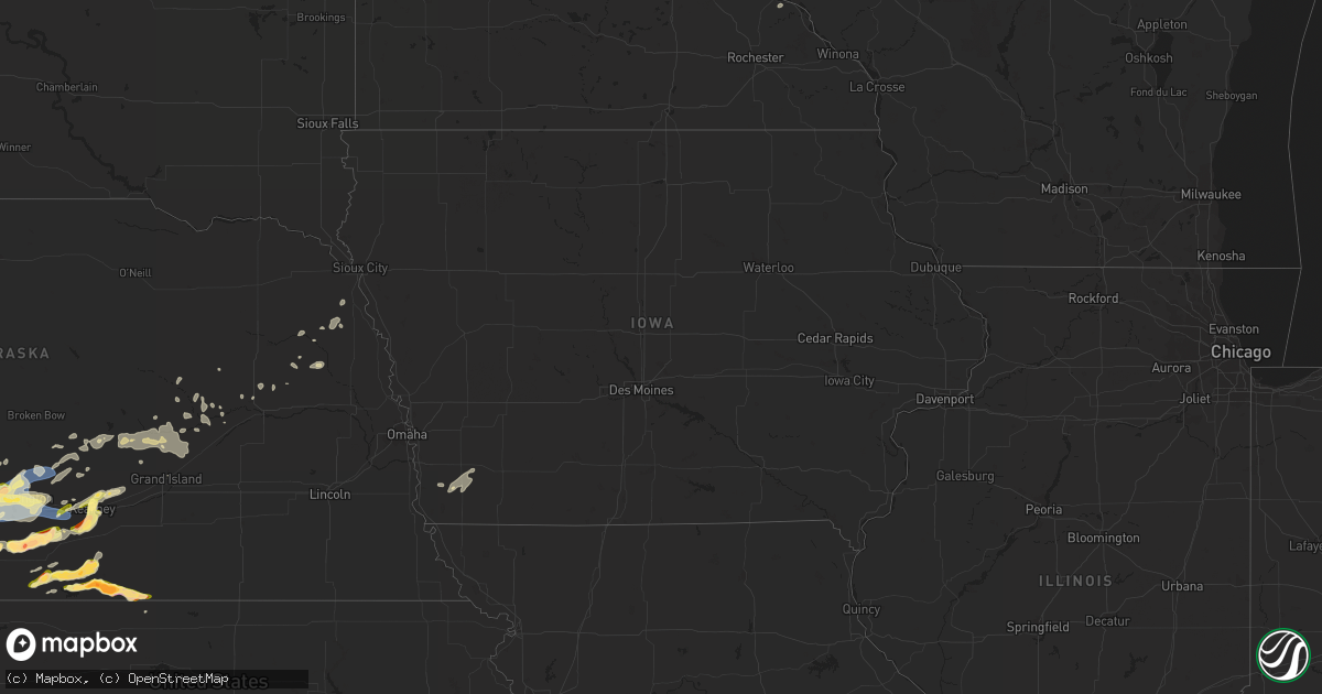 Hail map in Iowa on May 5, 2023