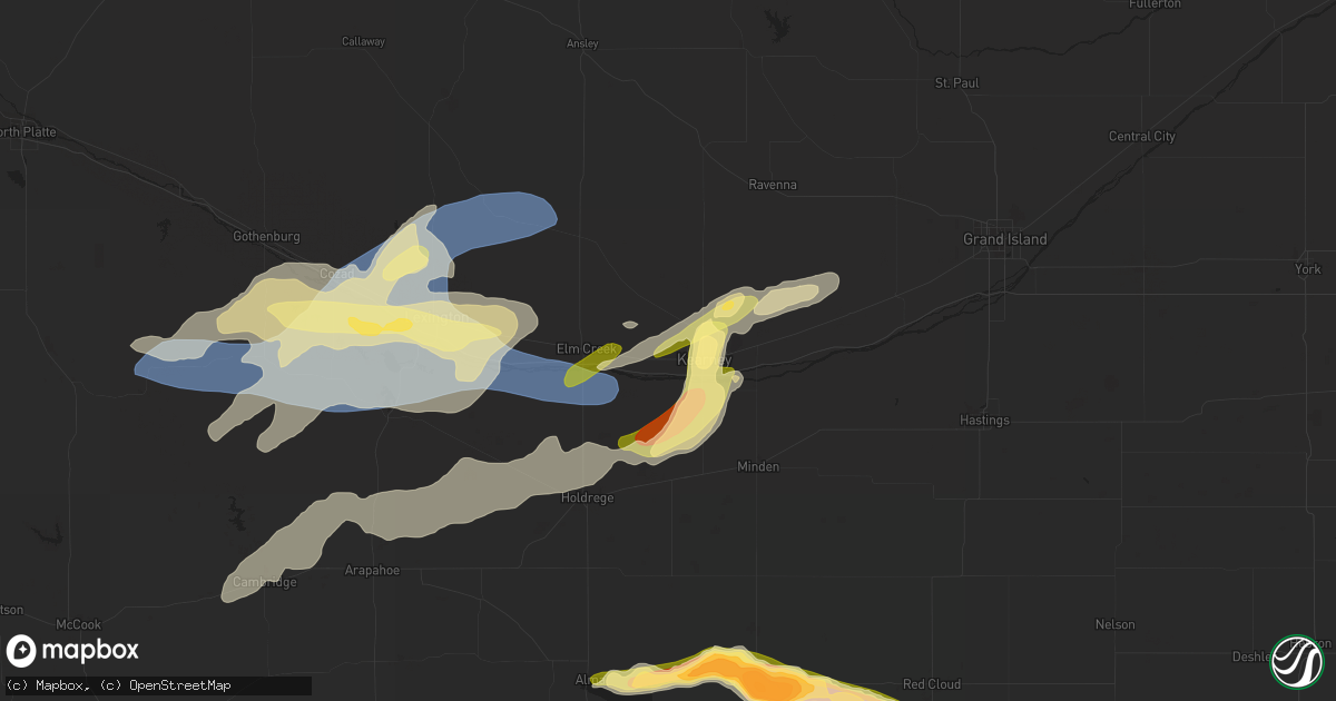 Hail map in Kearney, NE on May 5, 2023