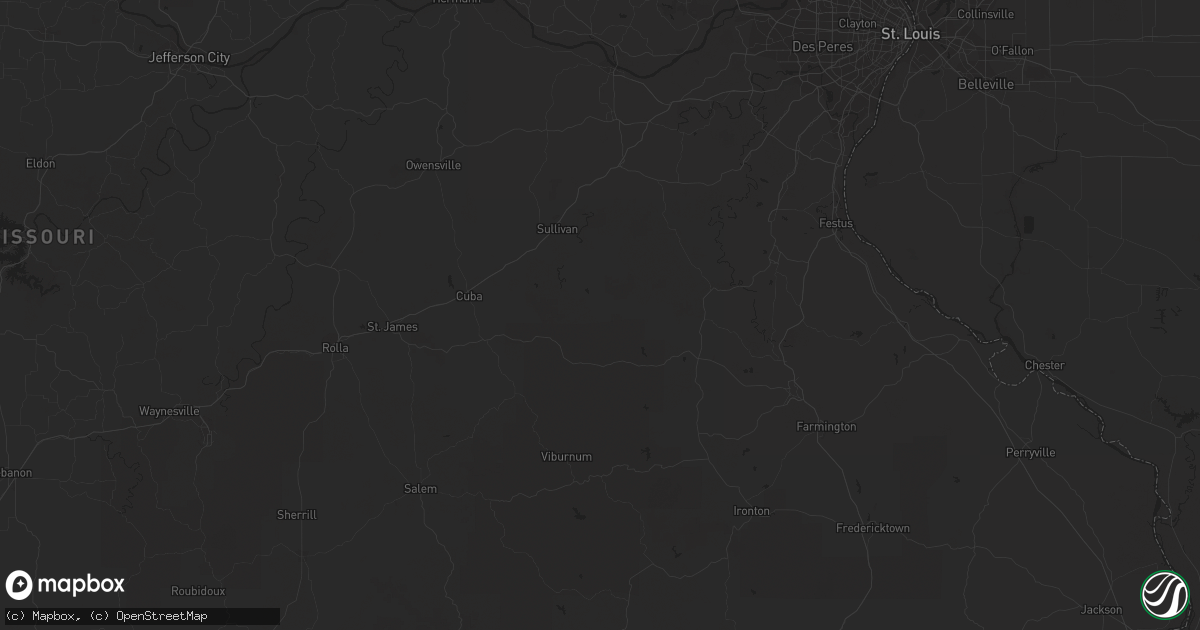 Hail map in Mendenhall, MS on May 5, 2023