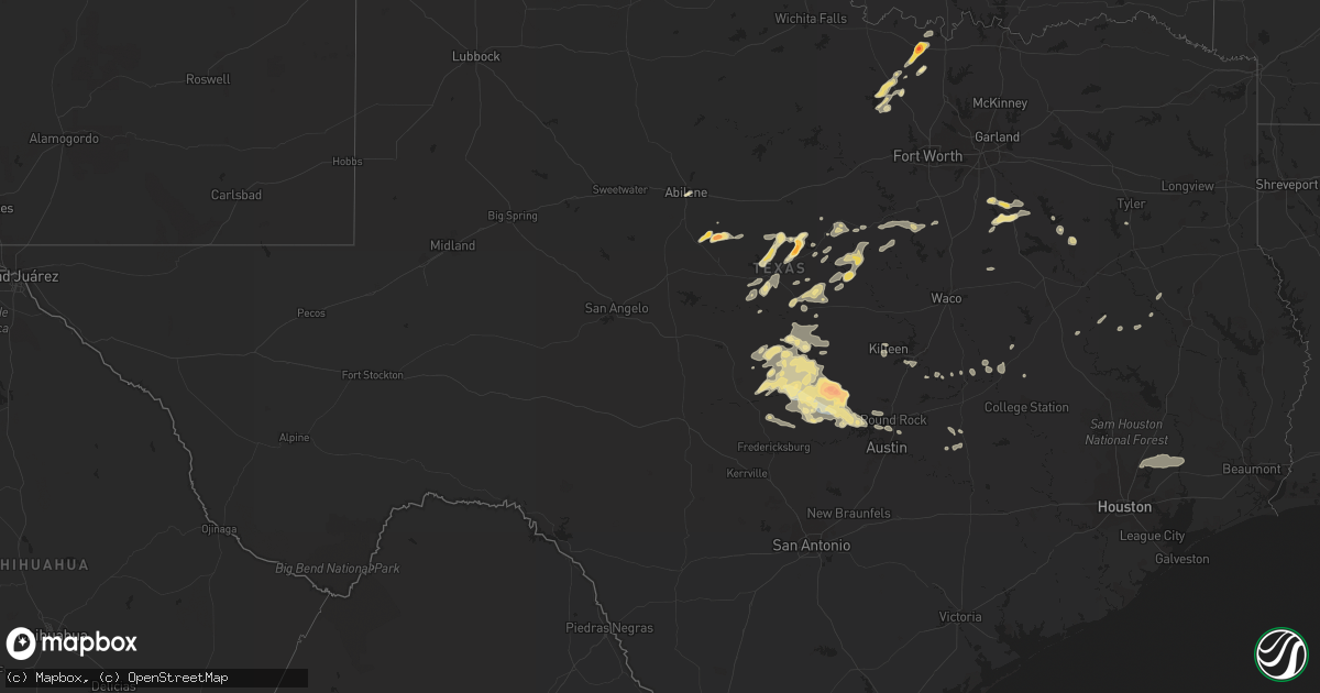 Hail map in Texas on May 5, 2023