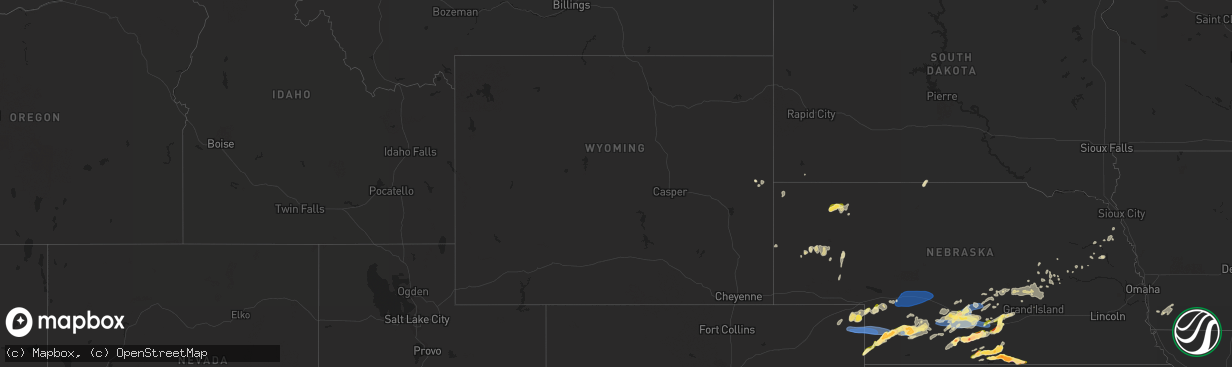 Hail map in Wyoming on May 5, 2023