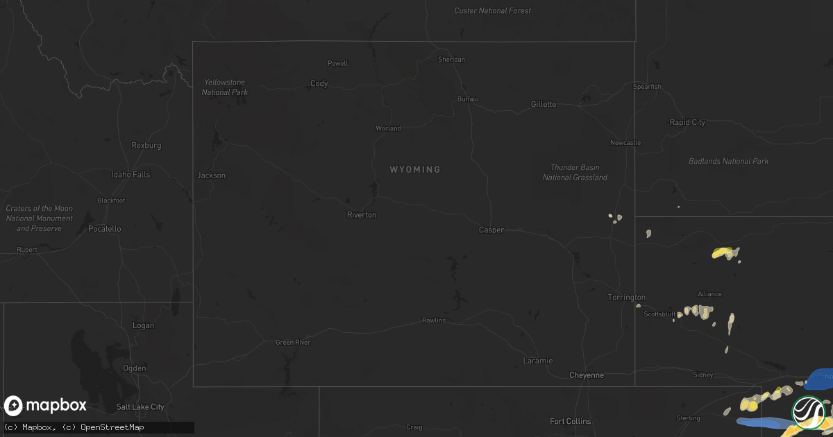 Hail map in Wyoming on May 5, 2023