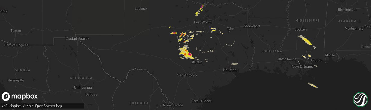 Hail map on May 5, 2023