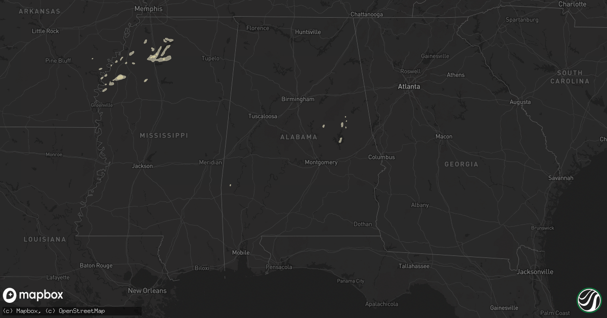 Hail map in Alabama on May 5, 2024