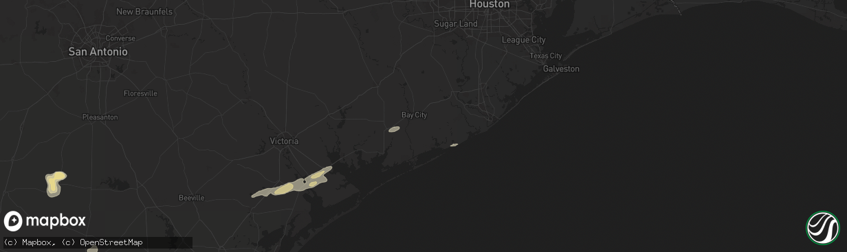 Hail map in Bay City, TX on May 5, 2024