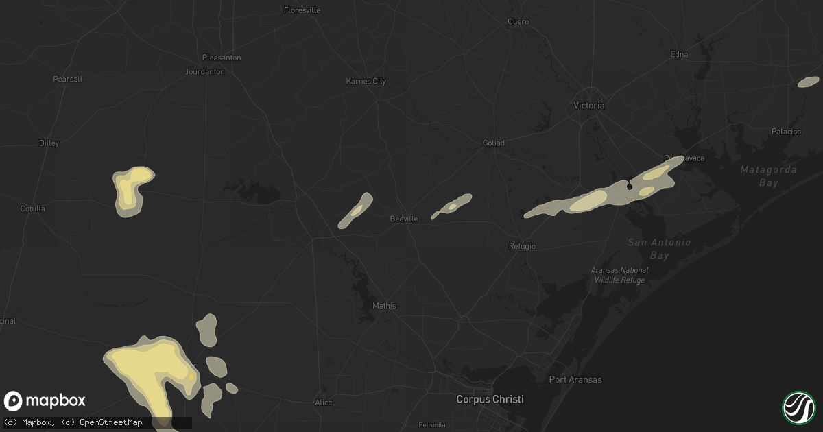 Hail map in Beeville, TX on May 5, 2024