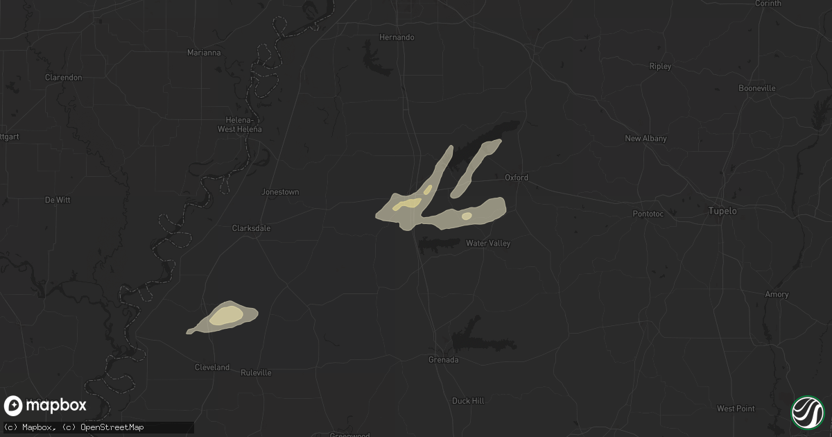 Hail map in Courtland, MS on May 5, 2024