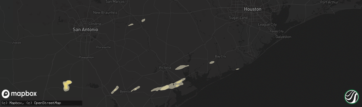 Hail map in Edna, TX on May 5, 2024