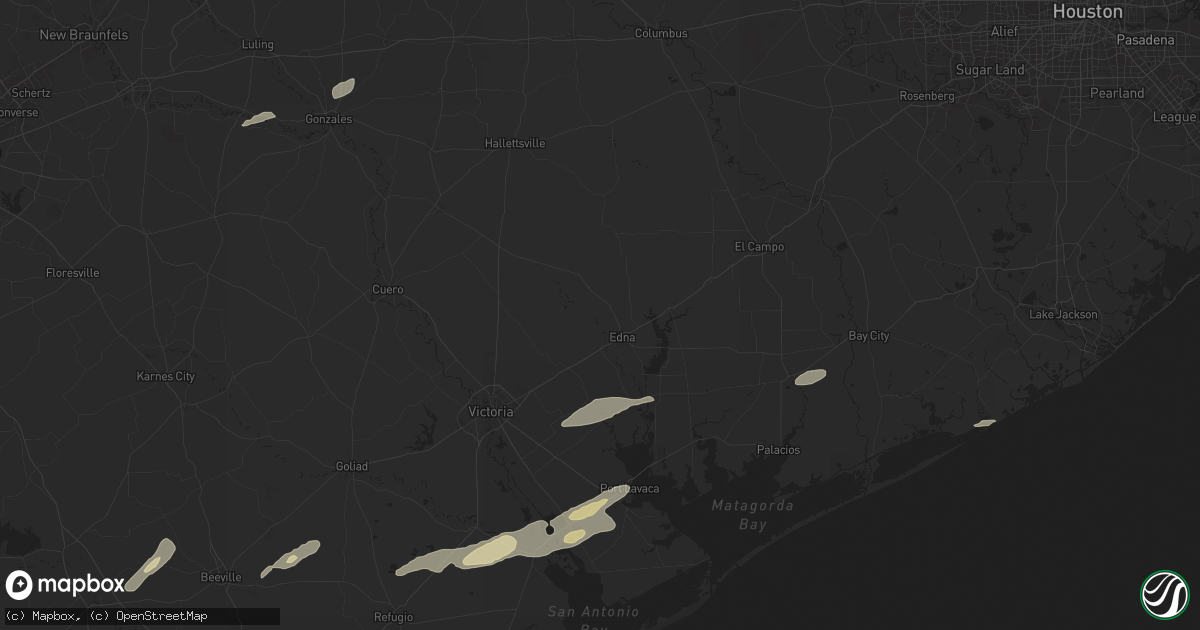 Hail map in Edna, TX on May 5, 2024