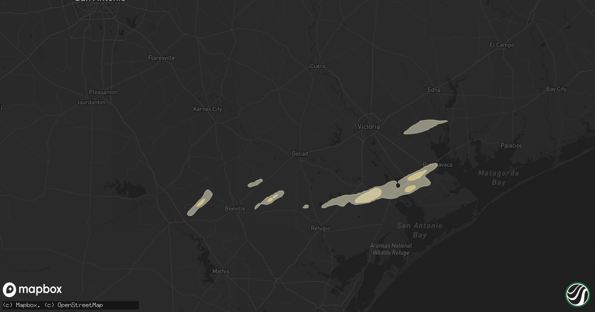 Hail map in Goliad, TX on May 5, 2024