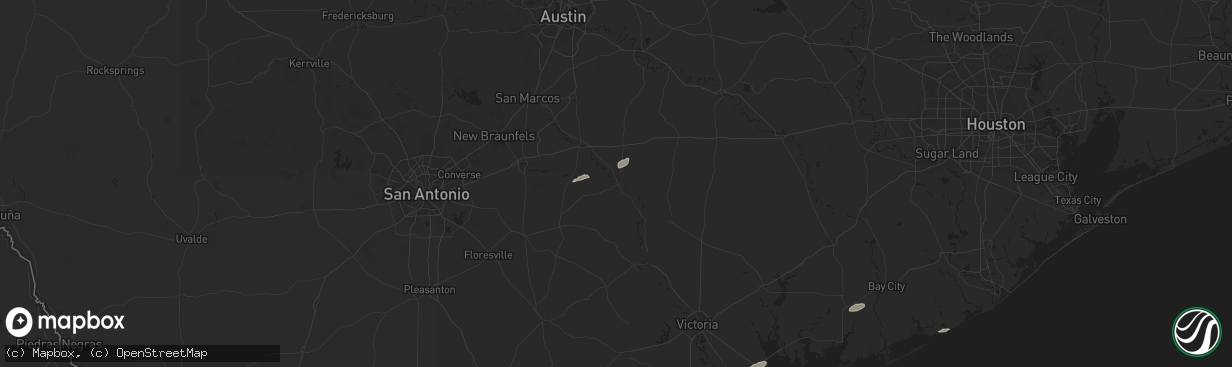 Hail map in Gonzales, TX on May 5, 2024