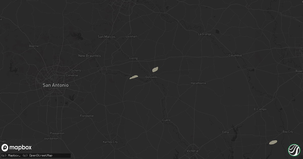 Hail map in Gonzales, TX on May 5, 2024