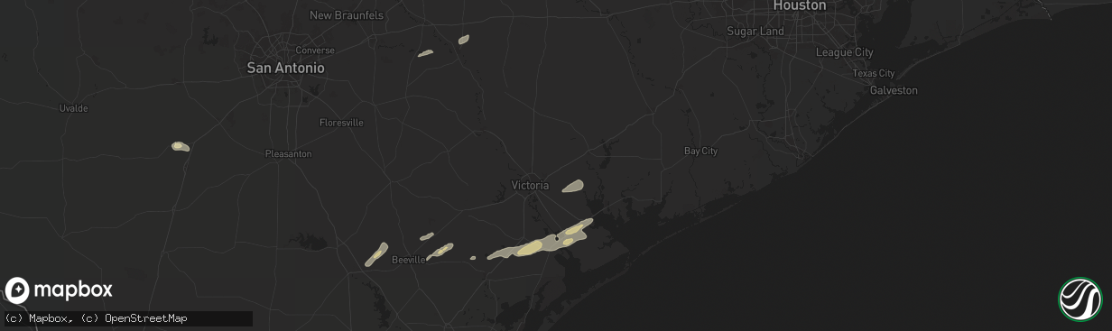 Hail map in Inez, TX on May 5, 2024
