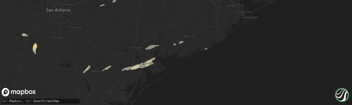 Hail map in Palacios, TX on May 5, 2024