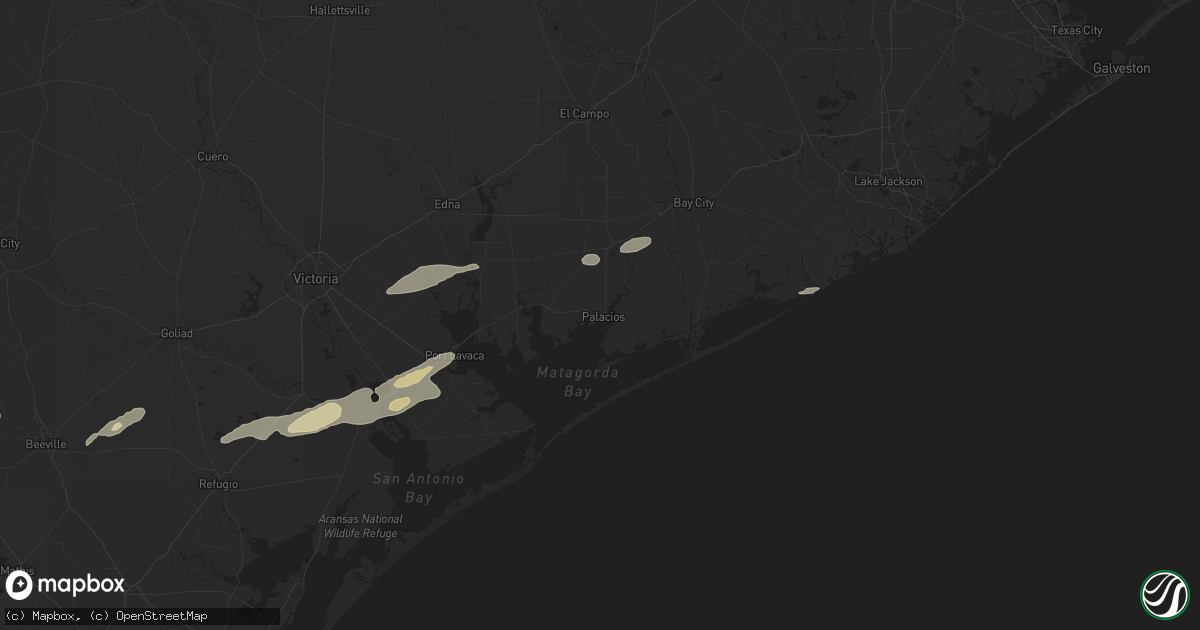 Hail map in Palacios, TX on May 5, 2024