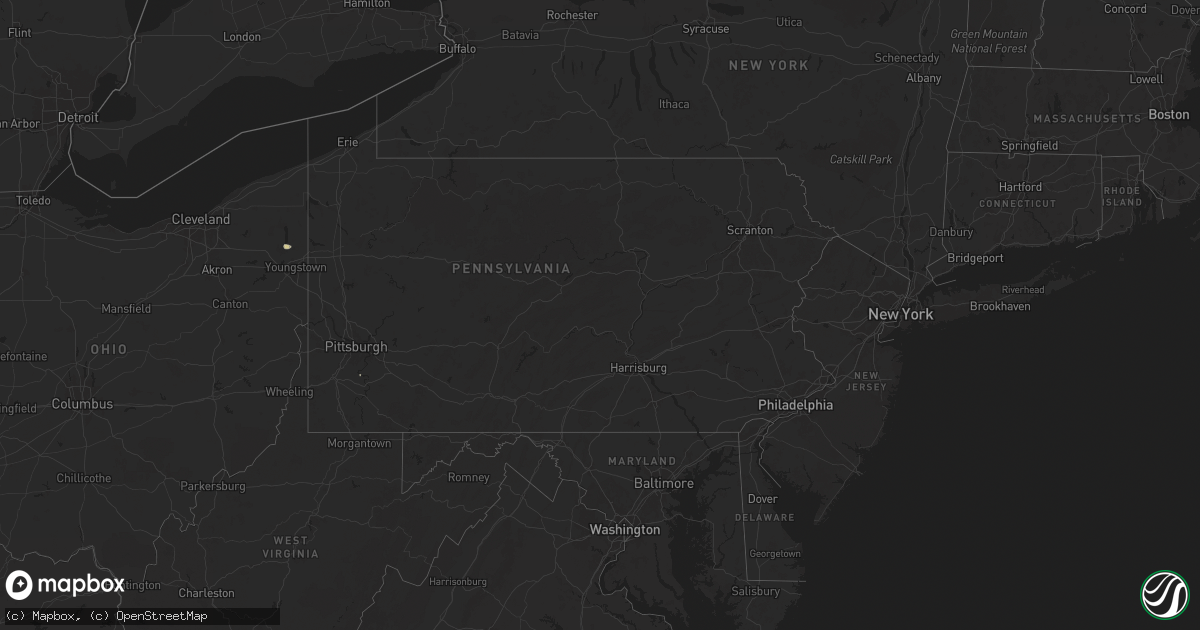 Hail map in Pennsylvania on May 5, 2024