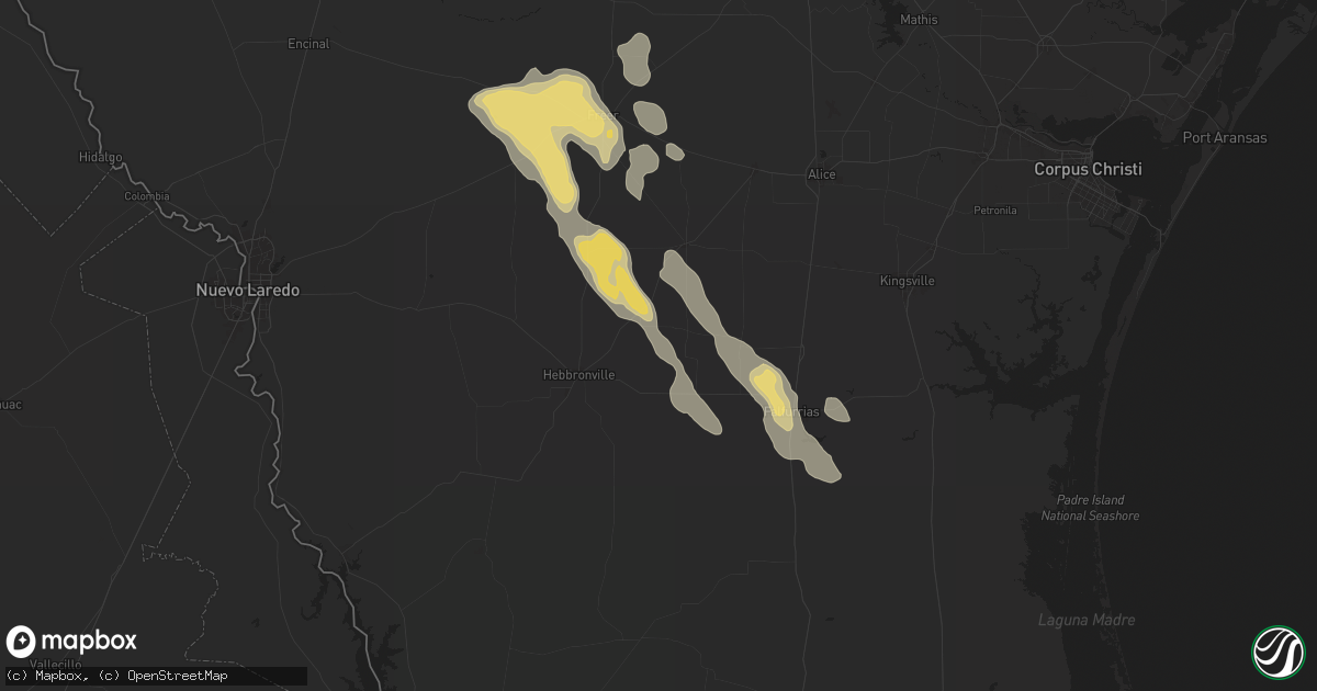 Hail map in Realitos, TX on May 5, 2024