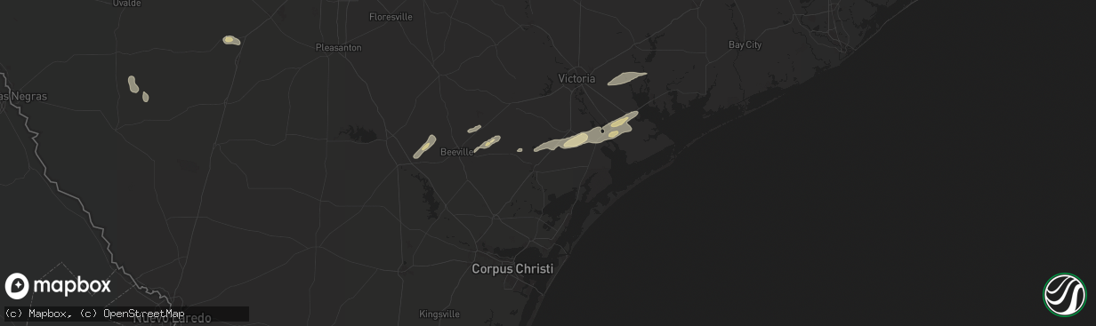 Hail map in Refugio, TX on May 5, 2024