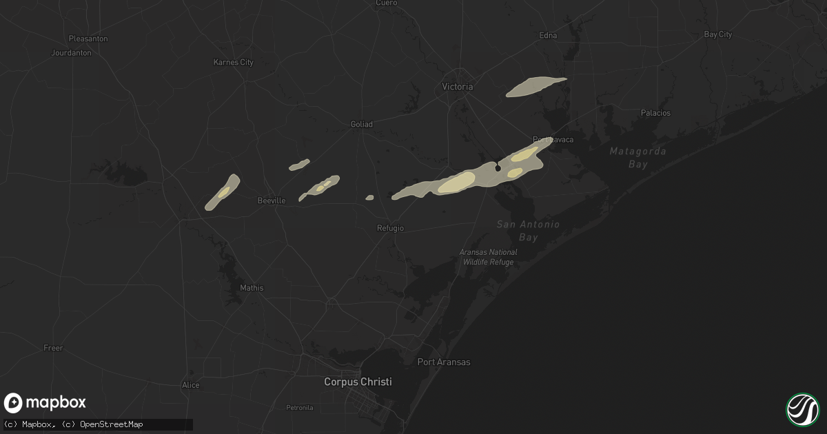 Hail map in Refugio, TX on May 5, 2024