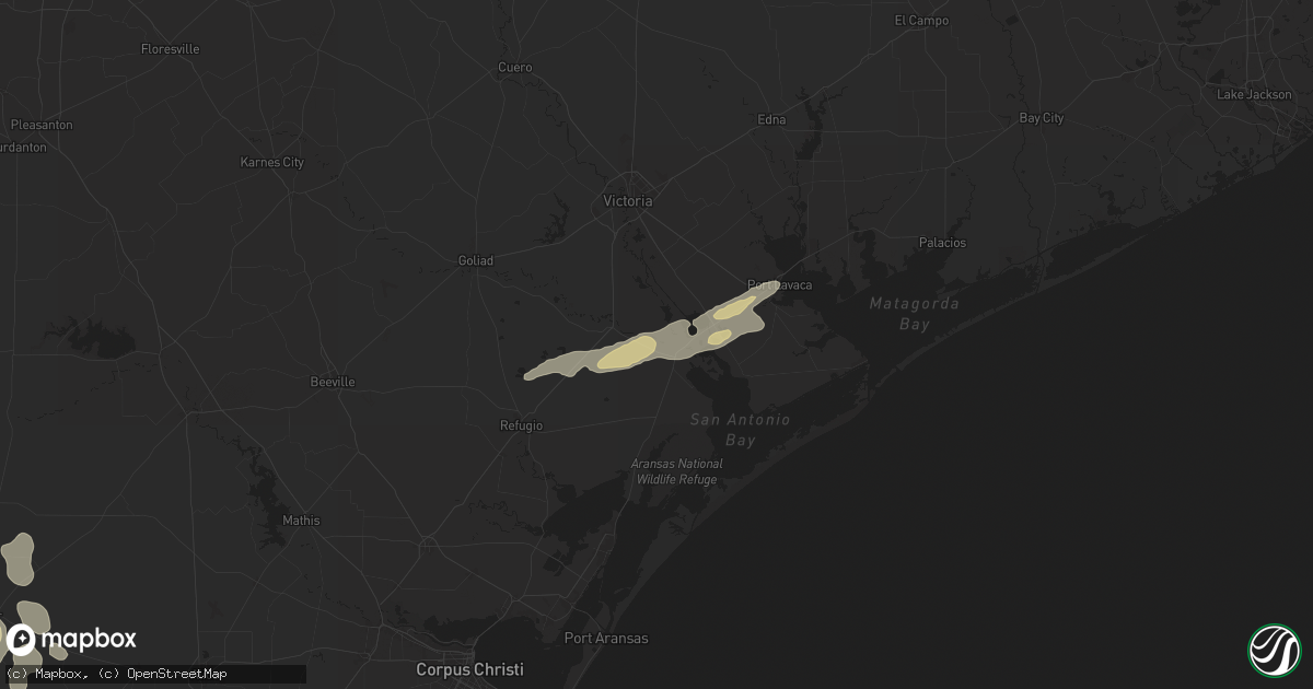 Hail map in Tivoli, TX on May 5, 2024