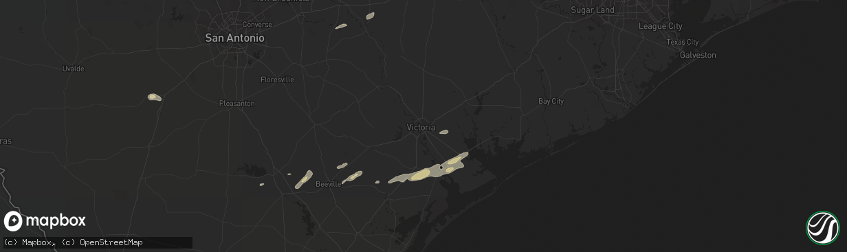 Hail map in Victoria, TX on May 5, 2024