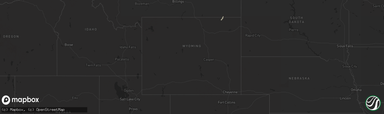 Hail map in Wyoming on May 5, 2024