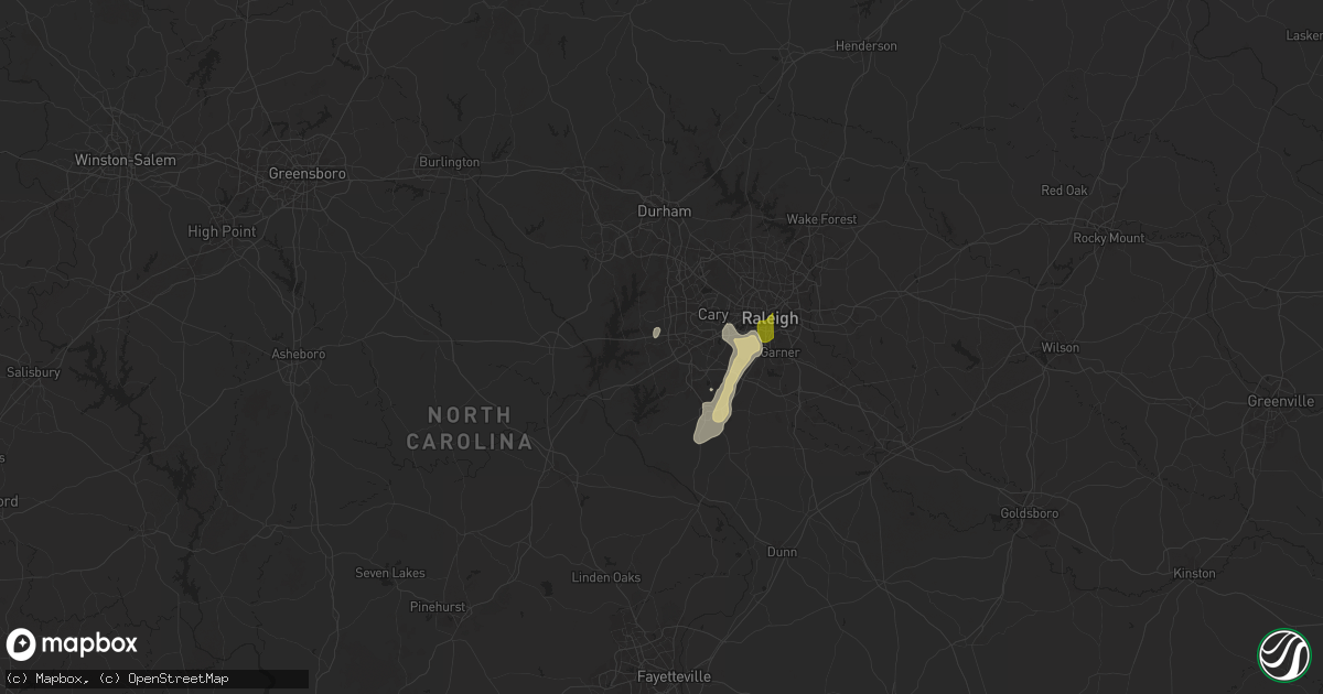 Hail map in Apex, NC on May 5, 2025