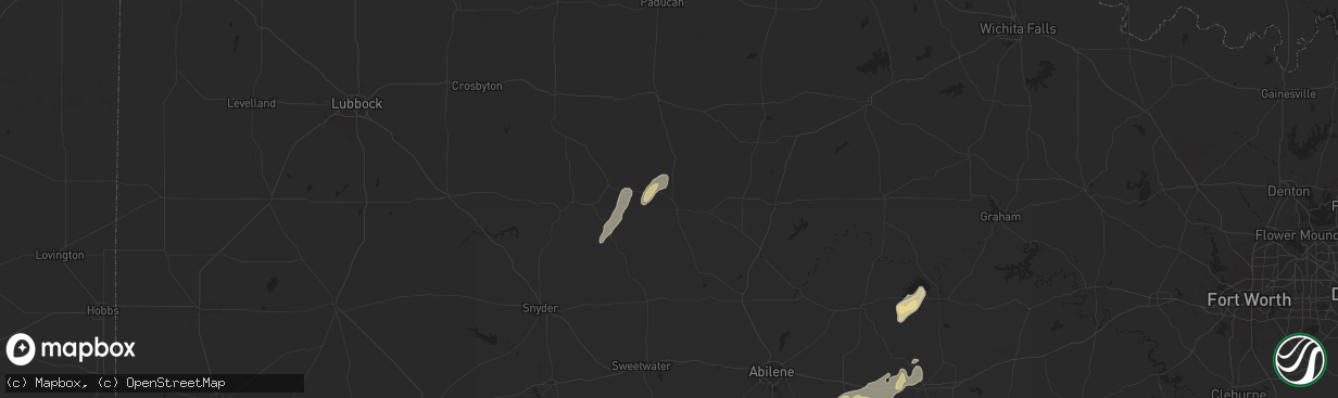 Hail map in Aspermont, TX on May 5, 2025