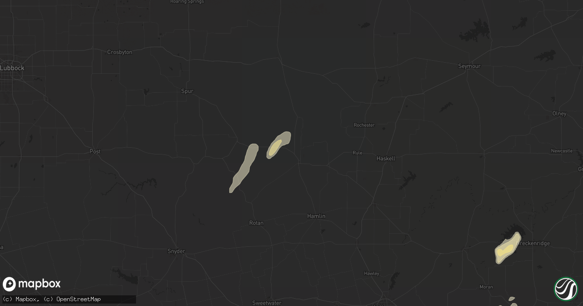 Hail map in Aspermont, TX on May 5, 2025