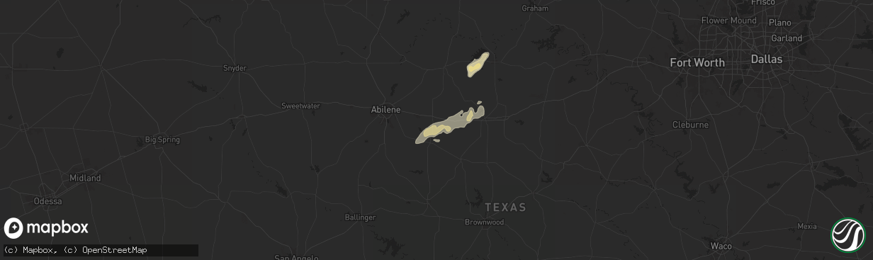 Hail map in Baird, TX on May 5, 2025