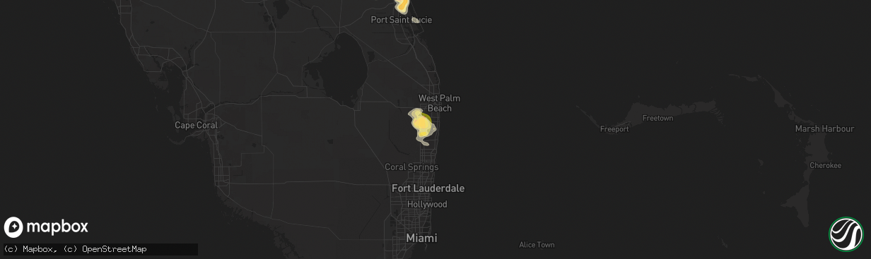 Hail map in Boynton Beach, FL on May 5, 2025