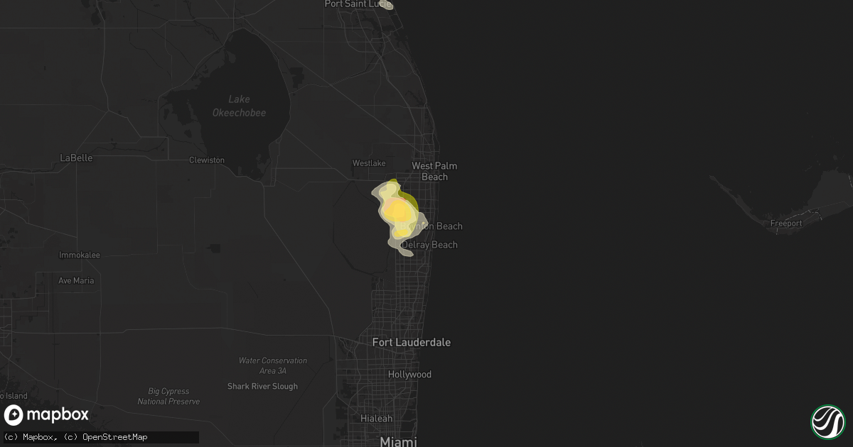 Hail map in Boynton Beach, FL on May 5, 2025