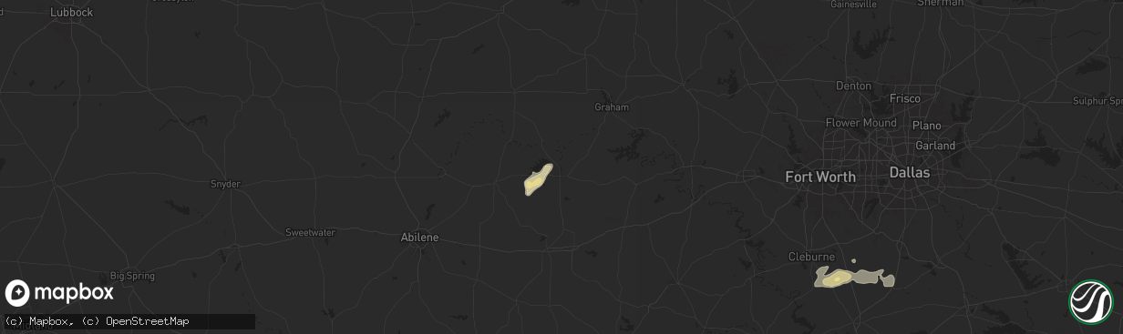 Hail map in Breckenridge, TX on May 5, 2025