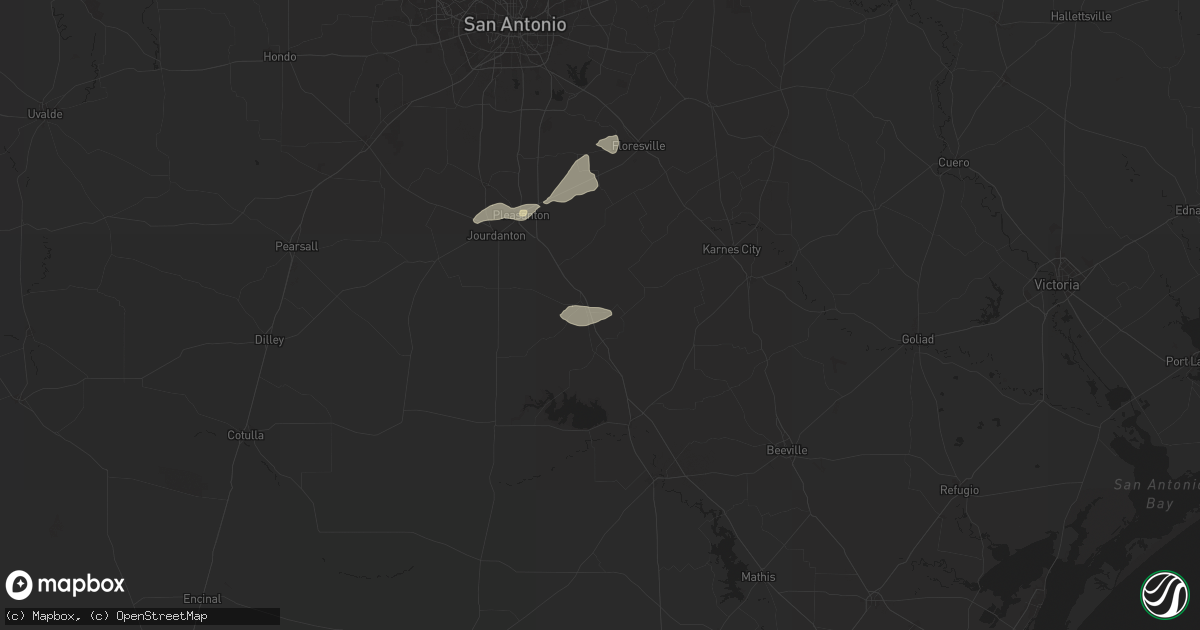 Hail map in Campbellton, TX on May 5, 2025
