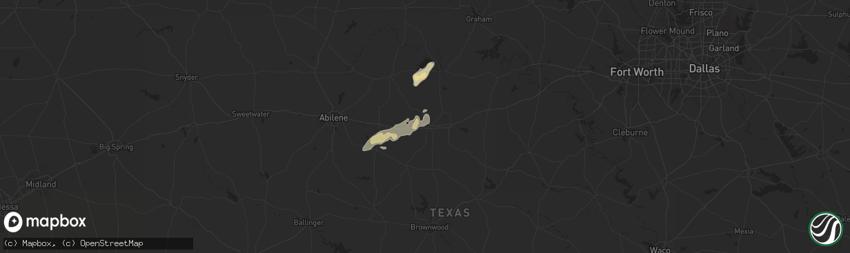 Hail map in Cisco, TX on May 5, 2025