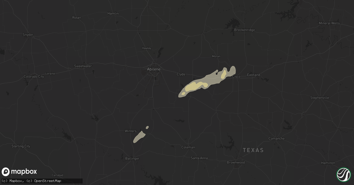 Hail map in Clyde, TX on May 5, 2025