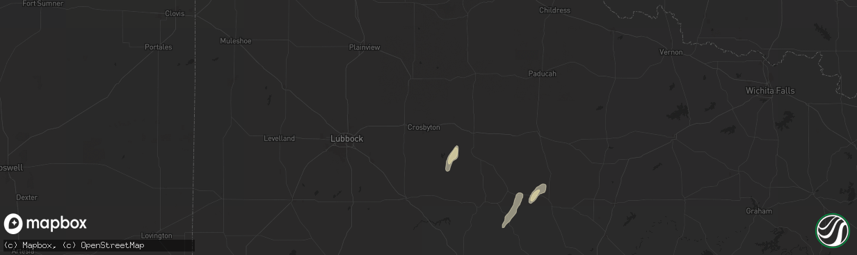 Hail map in Crosbyton, TX on May 5, 2025