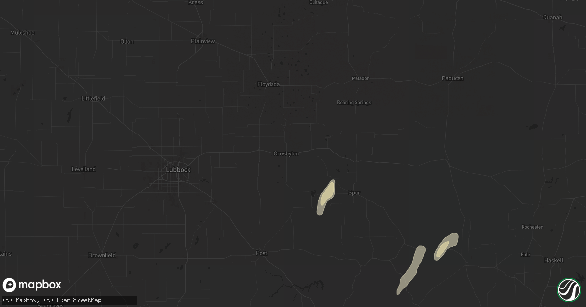 Hail map in Crosbyton, TX on May 5, 2025