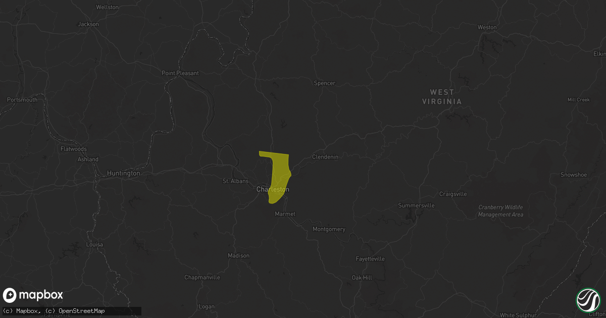 Hail map in Elkview, WV on May 5, 2025