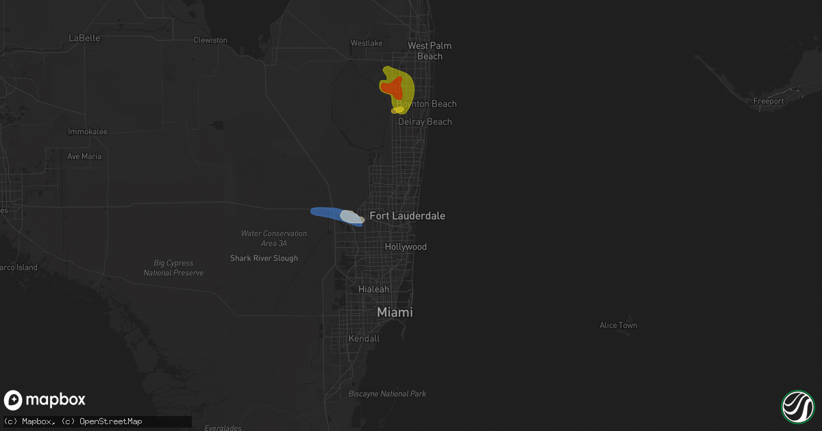 Hail map in Fort Lauderdale, FL on May 5, 2025