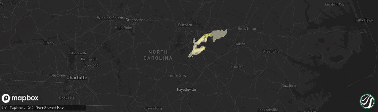 Hail map in Fuquay Varina, NC on May 5, 2025