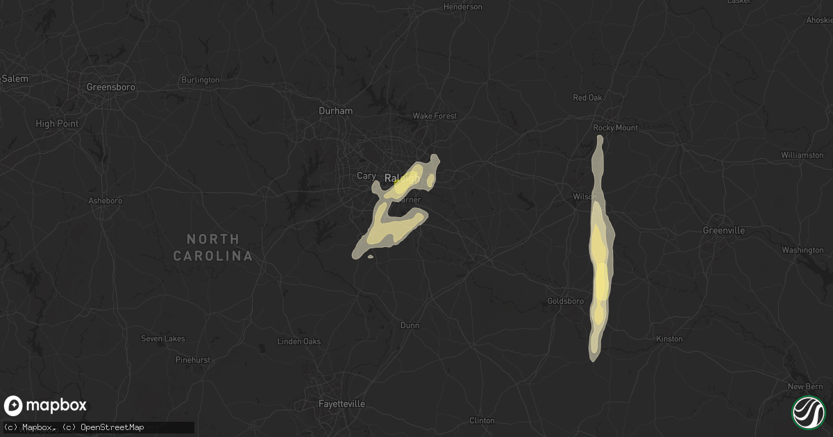 Hail map in Garner, NC on May 5, 2025