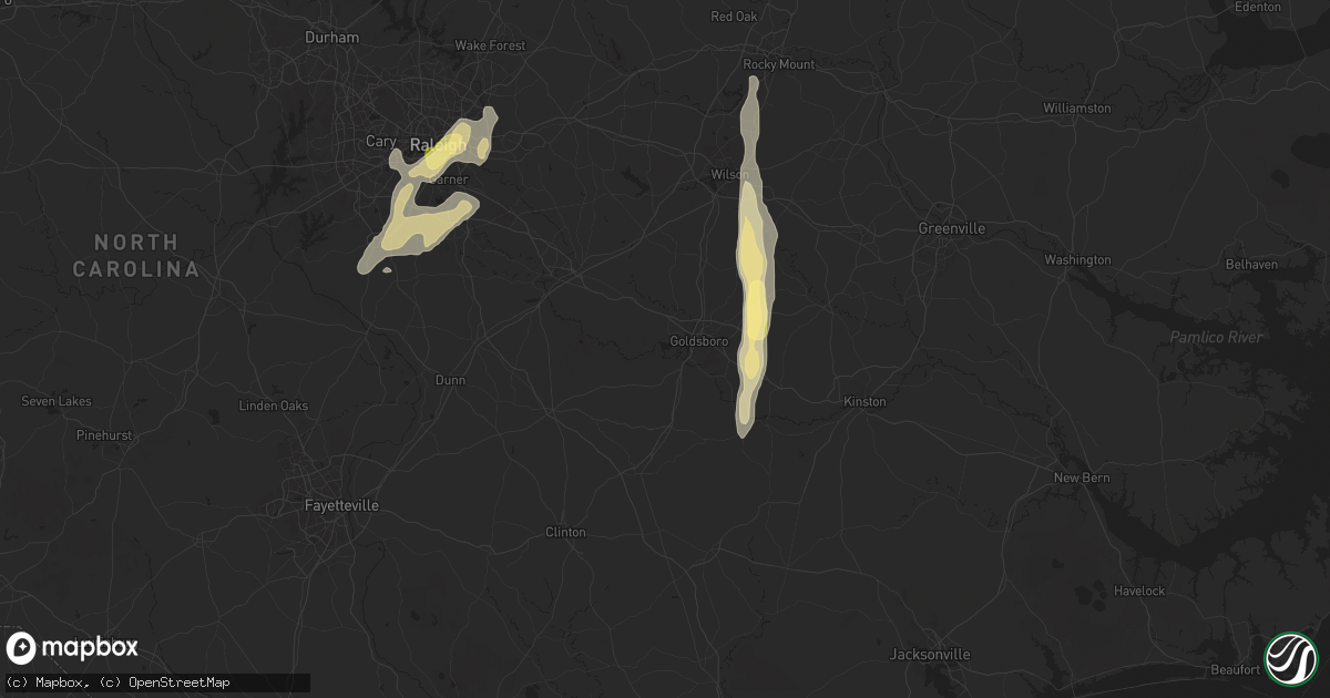 Hail map in Goldsboro, NC on May 5, 2025