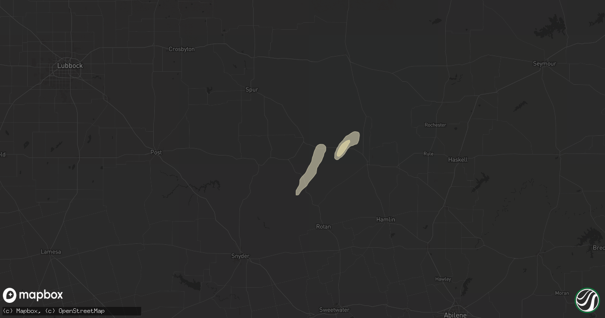 Hail map in Jayton, TX on May 5, 2025