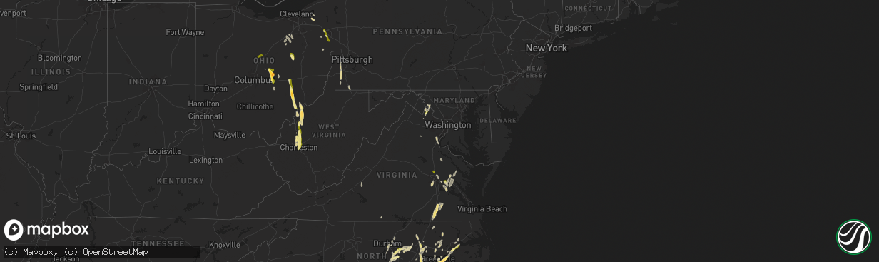 Hail map in Maryland on May 5, 2025